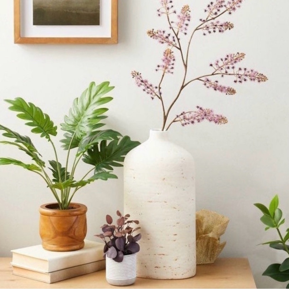 Hearth & Hand Magnolia Distressed Ceramic Vase, Natural Cream 16”